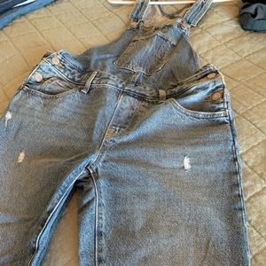 Levi’s distressed overalls!